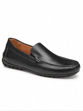 Johnston & Murphy Cort Moc Venetian Driving Loafers Men's Sz 10.5 Black Leather